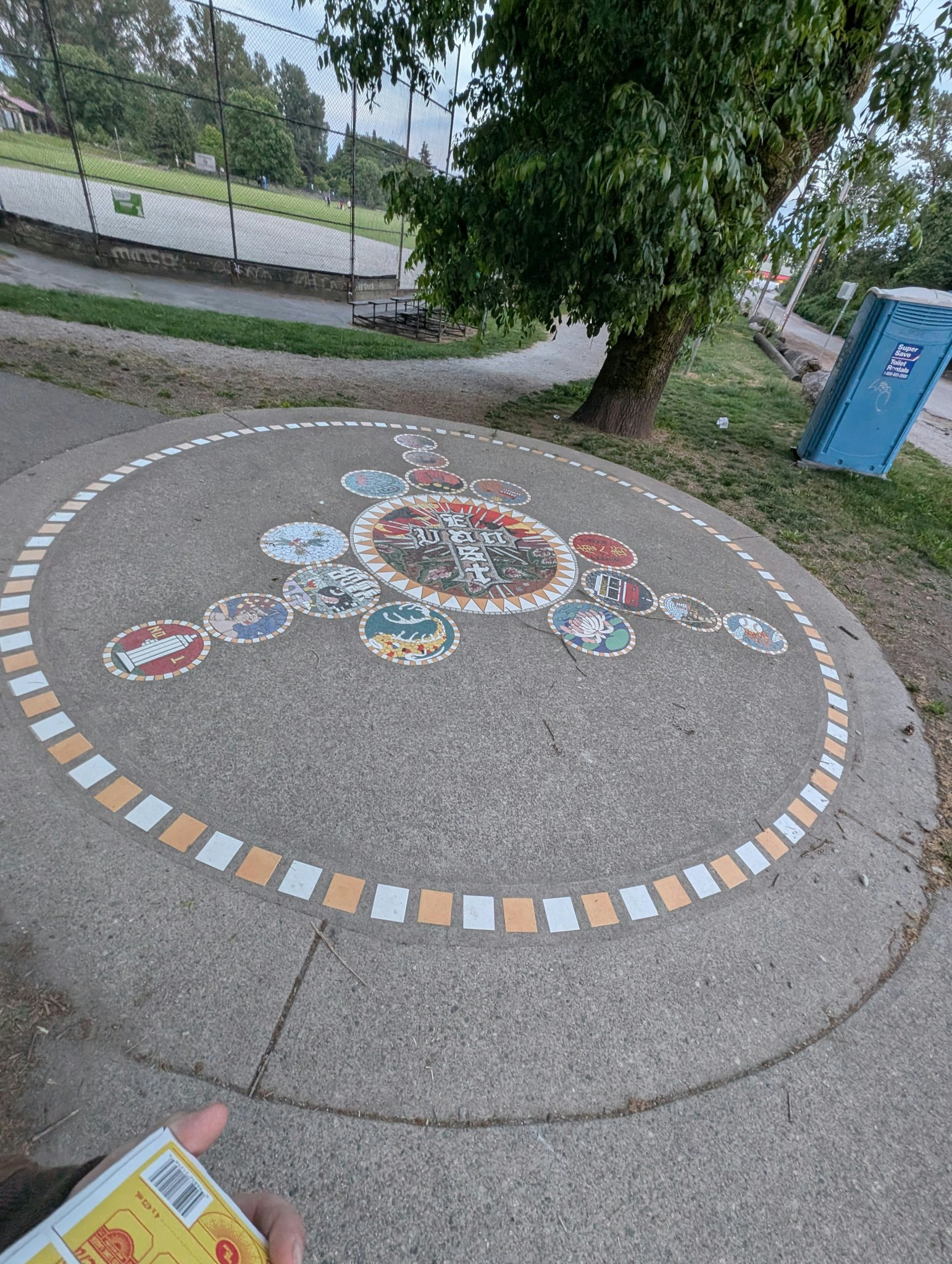 East Van Circle Mosaic in Vancouver, photographed May 18, 2026