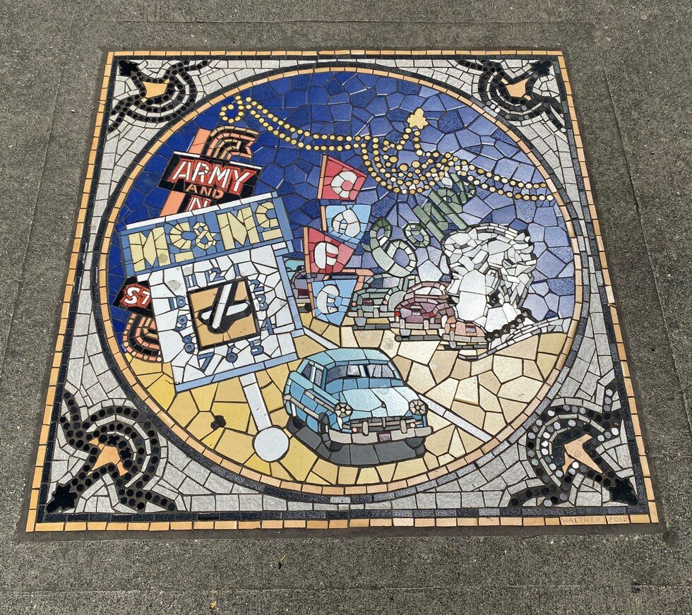Columbia Street Mosaics — Golden Mile by Bruce Walther, Liz Calvin in New Westminster, photographed May 25, 2026