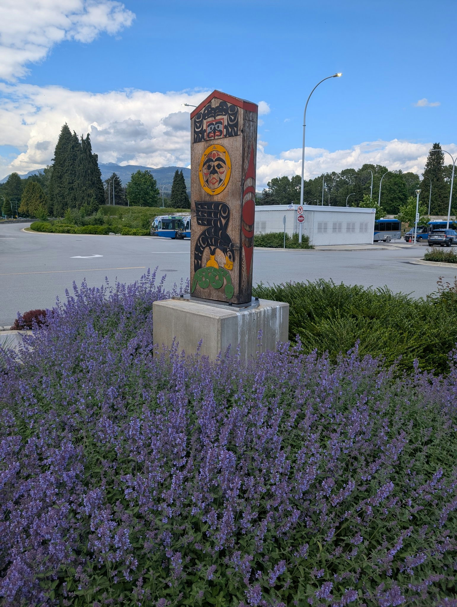 Native guy on wood in District of North Vancouver, photographed May 18, 2026
