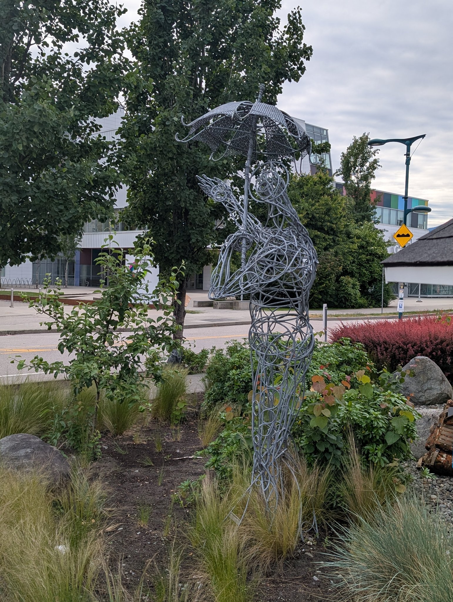Wire umbrella in Vancouver, photographed May 27, 2026