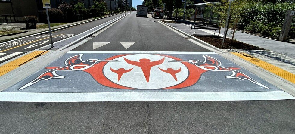Our Children Again Crosswalk by Rain Pierre in New Westminster, photographed May 25, 2026