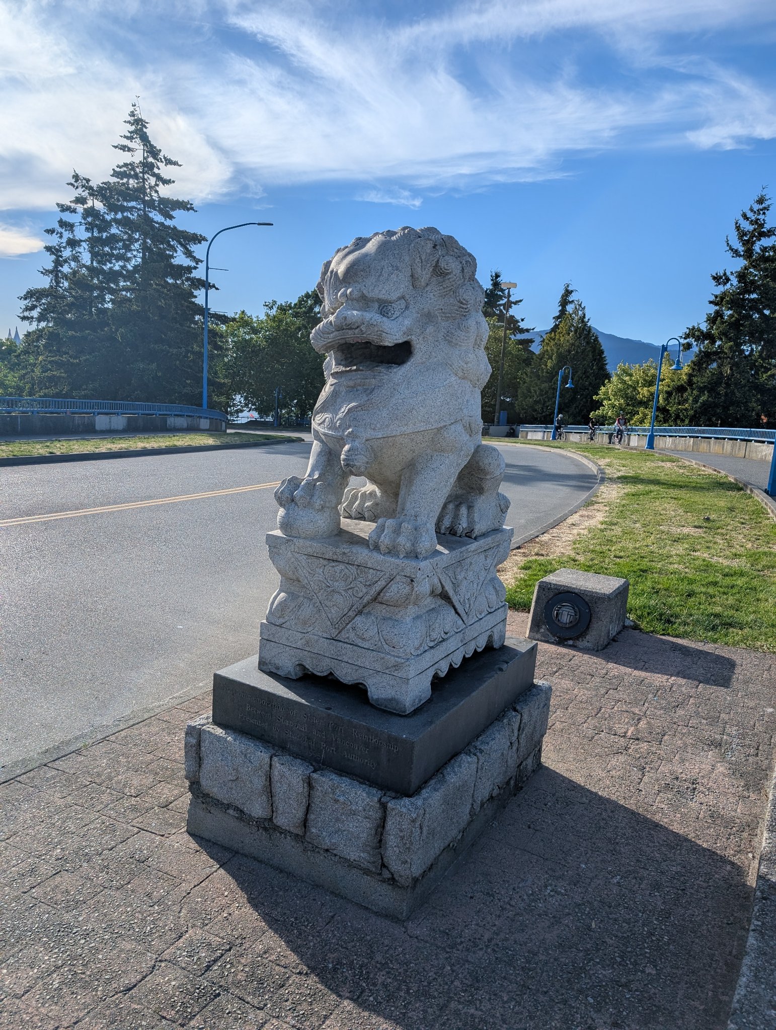 Untitled (Shanghai lions) in Vancouver, photographed June 19, 2026